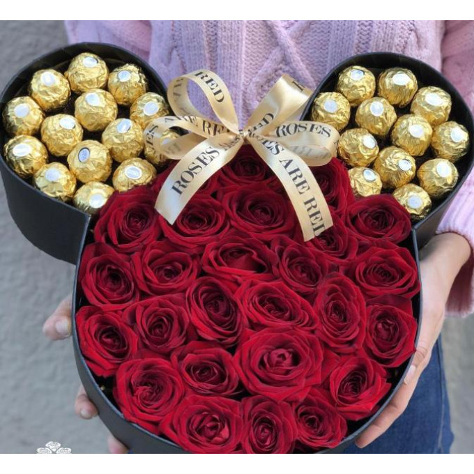 Коробка цветов Микки-Микки